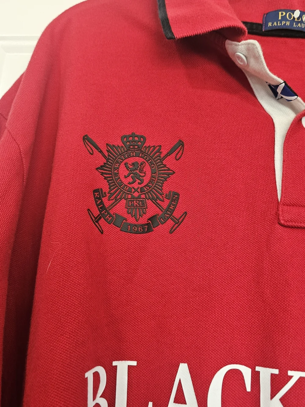Polo by Ralph Lauren Blackwatch Red Polo Shirt Size 4XB{Bx26}